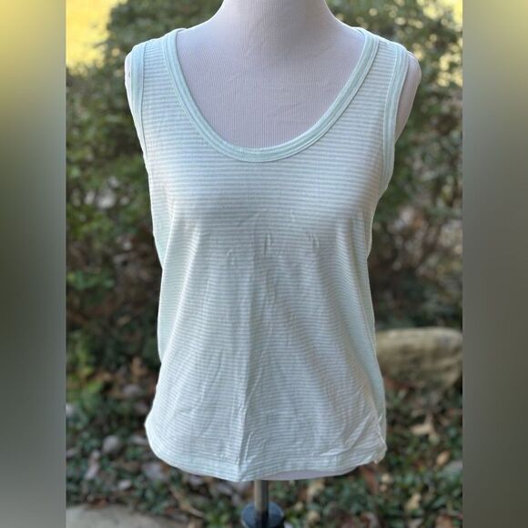 LOFT Light Mint Green Striped Sleeveless Top size XS - Picture 1 of 5